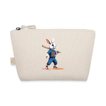 Baseballspieler Osterhase Ostern Baseball - Bio-Täschchen - Natur - Vorne