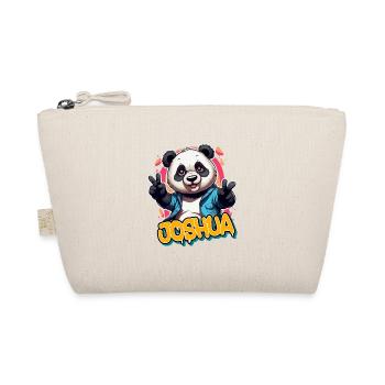 JOSHUA - Schöner Jungen Name mit coolem Panda - Bio-Täschchen - Natur - Vorne