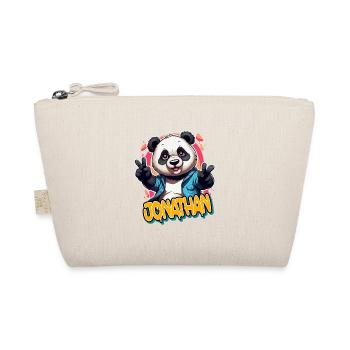 JONATHAN - Schöner Jungen Name mit coolem Panda - Bio-Täschchen - Natur - Vorne