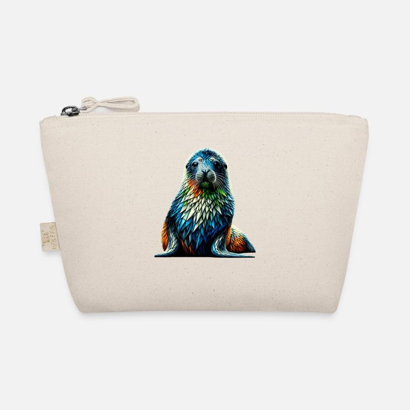 Polygon Art Hawaiian Monk Seal Seals Organic Pouch