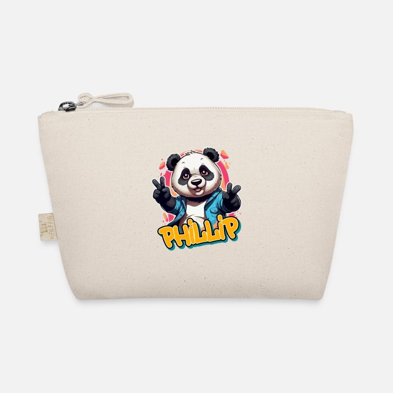PHILLIP - Handsome Boy Name with Cool Panda Organic Pouch
