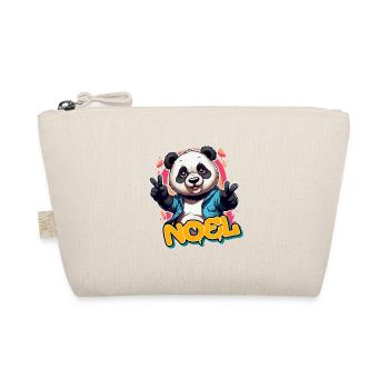 NOEL - Schöner Jungen Name mit coolem Panda - Bio-Täschchen - Natur - Vorne