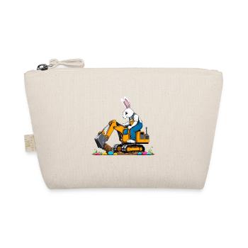 Osterhase Baggerfahrer Ostern Ostereier Lustiges - Bio-Täschchen - Natur - Vorne