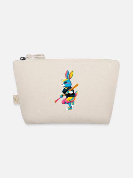 Baseball player Easter bunny in streetwear style - Organic Pouch - nature - Front