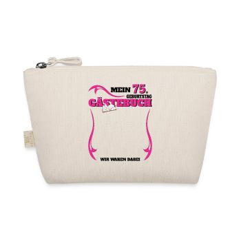 75th Birthday Man and Woman Guestbook - Organic Pouch - nature - Front