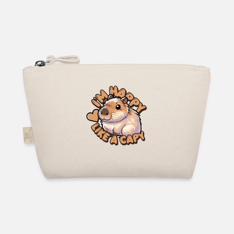 Ich bin glücklich wie ein Capy - lustiges Capybara-Shirt - Bio-Täschchen - Natur