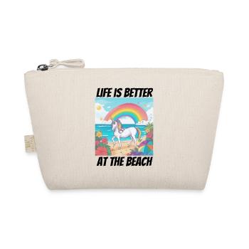 Life is better at the beach Unicorn - Organic Pouch - nature - Front
