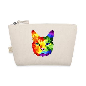 Lgbt Silhouette Poly Art Crystal Kitten Lover - Organic Pouch - nature - Front