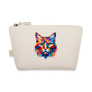 Mosaic Poly Art Crystal Kitten Lover Colorful - Organic Pouch - nature - Front