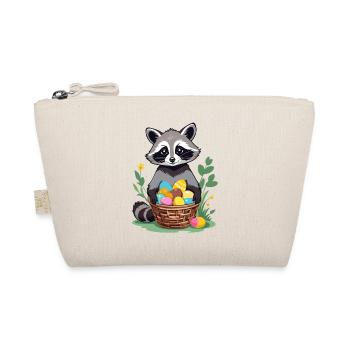 Funny Raccoon Costume Cute Easter Eggs - Organic Pouch - nature - Front