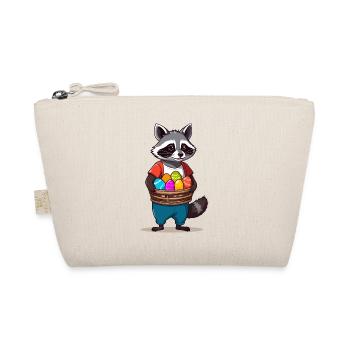 Funny Raccoon Costume Cute Easter Eggs - Organic Pouch - nature - Front