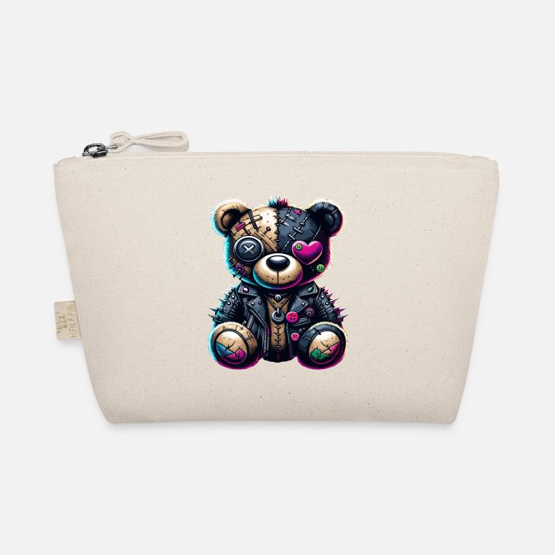 Punk Emo Plush Teddy Bear Organic Pouch