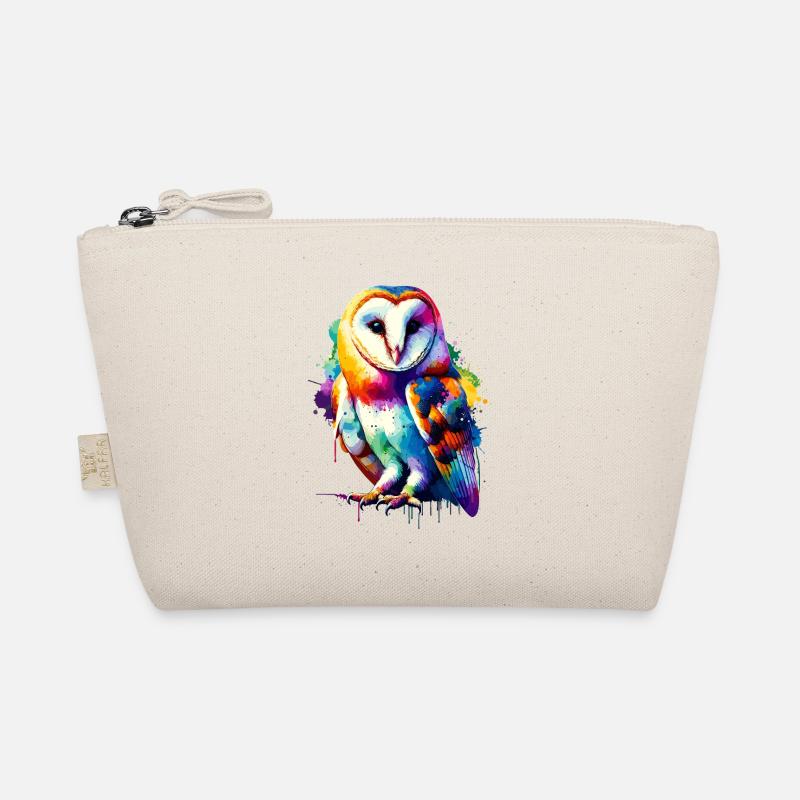 Bunte Splash Art Schleiereule Eulen Bio-Täschchen
