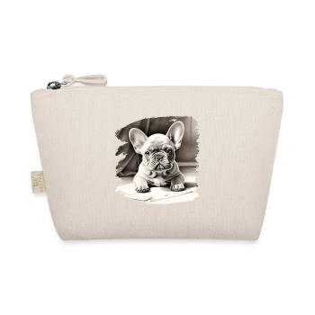 French Bulldog Puppy Drawing - Organic Pouch - nature - Front