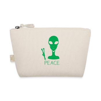 Alien Peace Zeichen Hand Cool Lustige Außerirdische - Bio-Täschchen - Natur - Vorne
