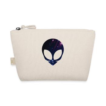 Alien Kopf Sternenhimmel T-Shirt Kosmischer Raum - Bio-Täschchen - Natur - Vorne