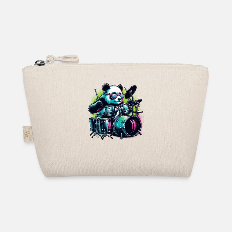 Panda Bear Playing Drums Drum Drummer Drumming Organic Pouch