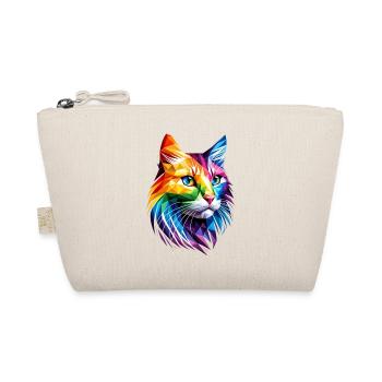 Lgbt Silhouette Poly Art Crystal Kitten Lover - Organic Pouch - nature - Front