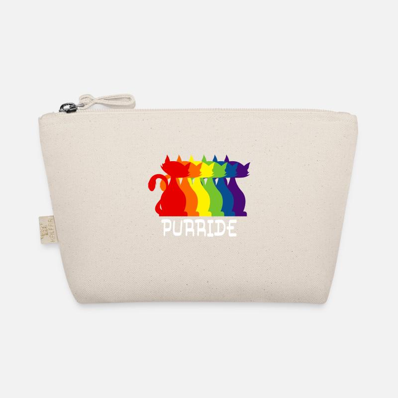 Purride Rainbow Kitten Colorful Lgbt Silhouette Organic Pouch