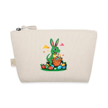 Iconic Easter Dinosaur T-Rex Bunny Funny Easter - Organic Pouch - nature - Front