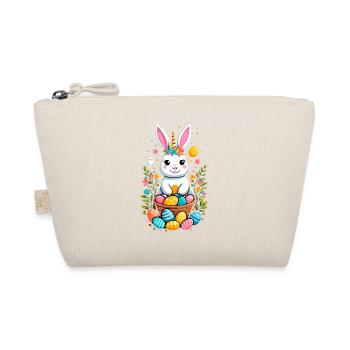 Funny Unicorn Easter Bunny Cute Easter Unicorn - Organic Pouch - nature - Front