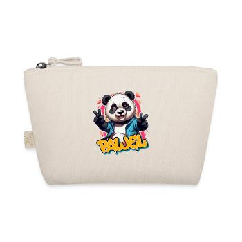 PAWEL - Schöner Jungen Name mit coolem Panda - Bio-Täschchen - Natur - Vorne