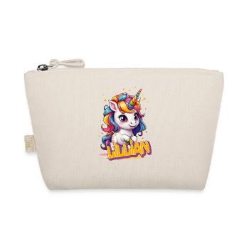 LILLIAN - Beau nom de fille avec une licorne mignonne - Trousse biologique - nature - Devant