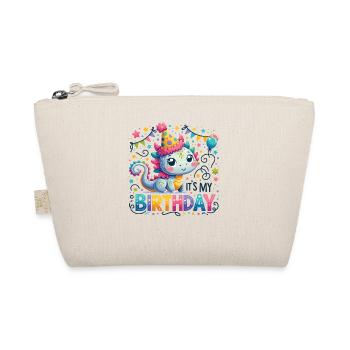 Its My Birthday Cute Birthday Dragon - Organic Pouch - nature - Front