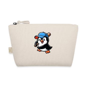 Pinguin Baseballspieler Action - Bio-Täschchen - Natur - Vorne