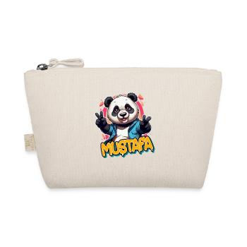MUSTAFA - Handsome boy name with cool panda - Organic Pouch - nature - Front