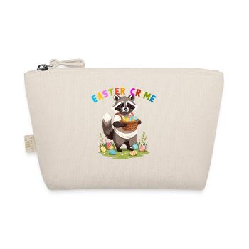 Funny Raccoon Easter Bunny Cute Easter Eggs - Organic Pouch - nature - Front
