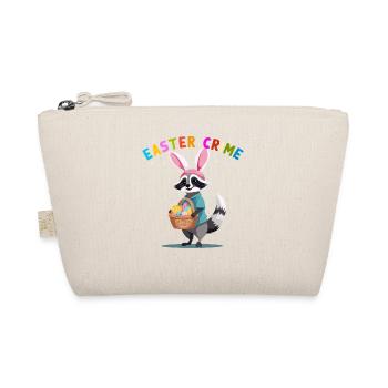 Funny Cute Raccoon Easter Eggs Design - Organic Pouch - nature - Front