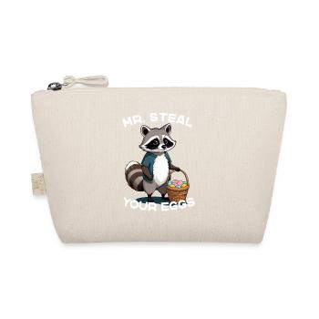 Funny Egg Thief Raccoon Easter Bunny Design - Organic Pouch - nature - Front