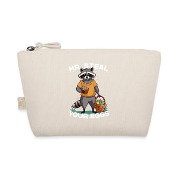 Lustiges Waschbär Eier Dieb Niedliches Design - Bio-Täschchen - Natur - Vorne