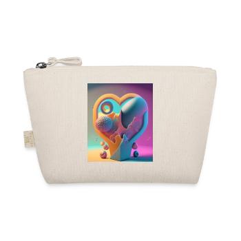 Heart Carved in Stone: Abstract Explosion of Color - Organic Pouch - nature - Front