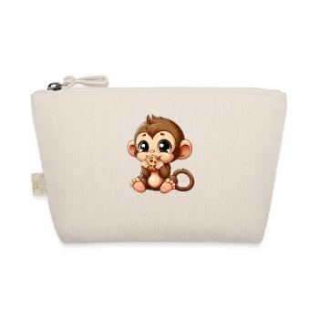 Mignon chimpanzé grignote sur des biscuits - Trousse biologique - nature - Devant