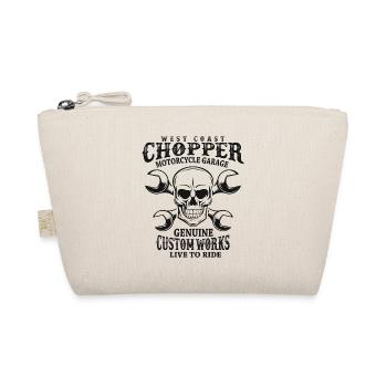 Skull Biker Saying West Coast Chopper - Organic Pouch - nature - Front