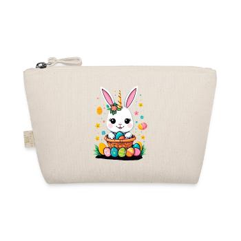Funny Unicorn Easter Bunny Cute Easter Unicorn - Organic Pouch - nature - Front