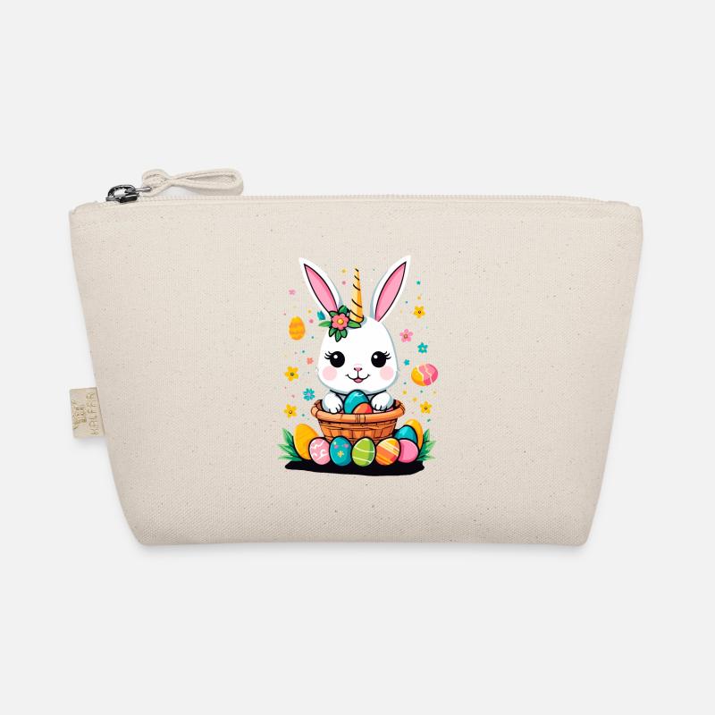 Funny Unicorn Easter Bunny Cute Easter Unicorn Organic Pouch