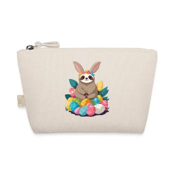 Lustiges Faultier Osterhase Ikonisches Ostern - Bio-Täschchen - Natur - Vorne