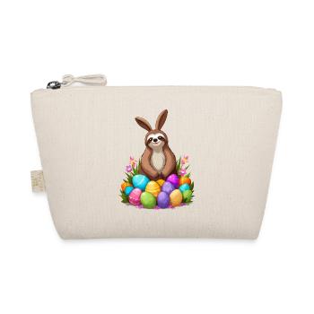 Funny Sloth Easter Bunny Cute Easter Design - Organic Pouch - nature - Front