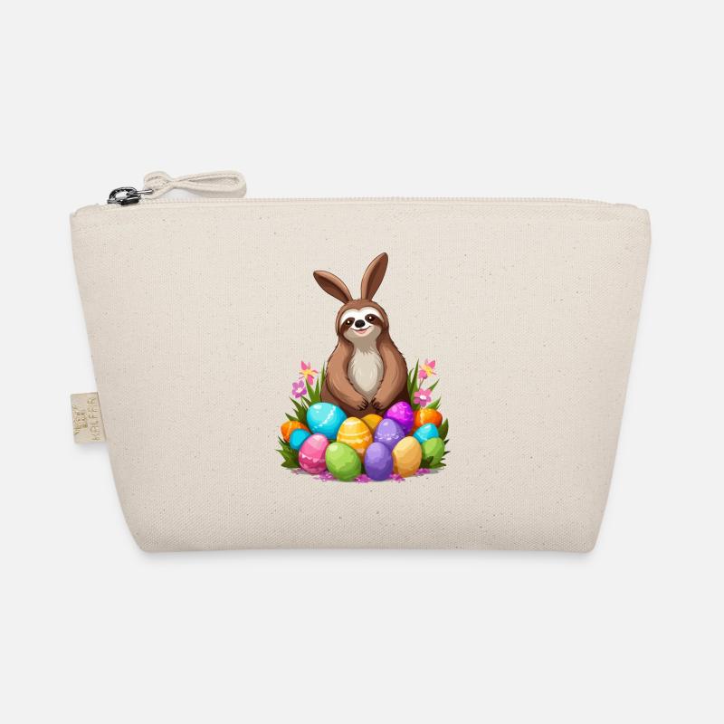 Funny Sloth Easter Bunny Cute Easter Design Organic Pouch