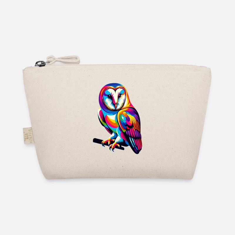 Bunte Pop Art Schleiereule Eulen Bio-Täschchen