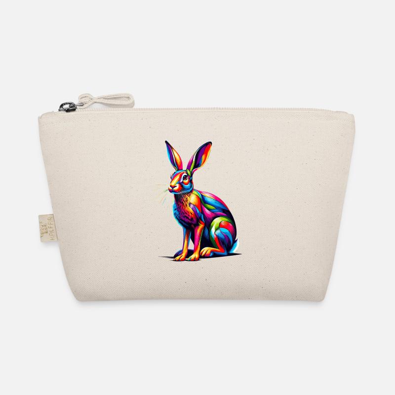 Bunte Pop Art Jackrabbit Jackrabbits Bio-Täschchen