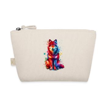 Colorful Splash Art Red Wolf Lover Wolves - Organic Pouch - nature - Front
