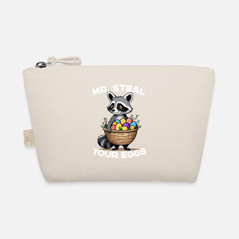 Funny Raccoon Easter Eggs Thief Design Organic Pouch