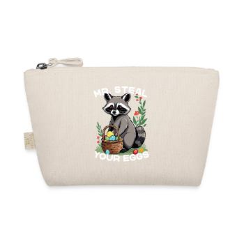 Funny Egg Thief Raccoon Easter Bunny Design - Organic Pouch - nature - Front
