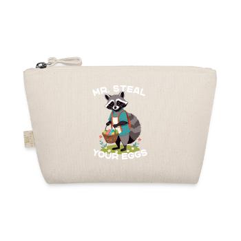 Funny Raccoon Easter Eggs Thief Design - Organic Pouch - nature - Front