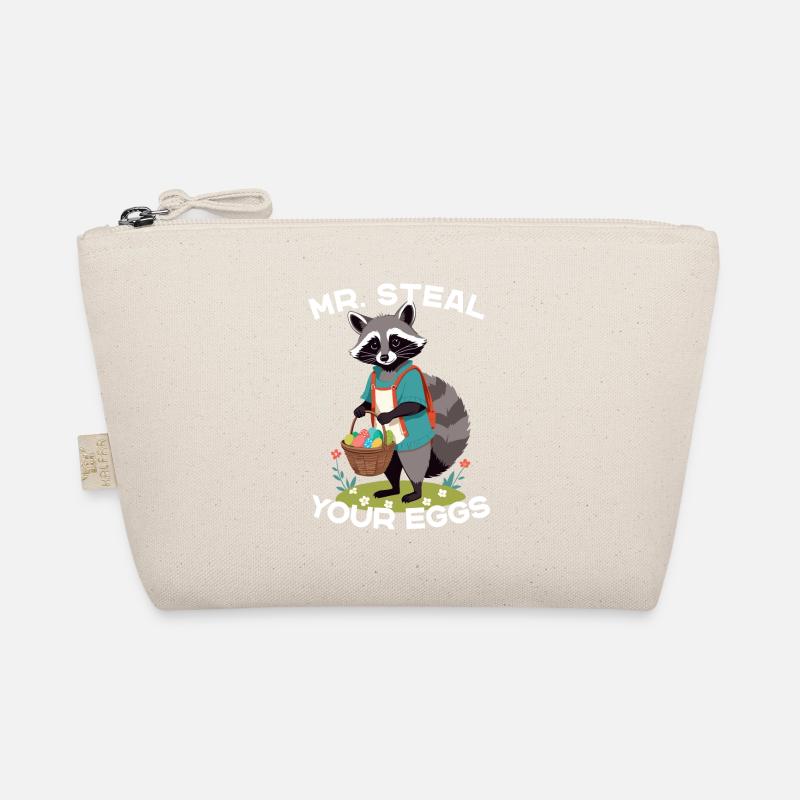 Funny Raccoon Easter Eggs Thief Design Organic Pouch