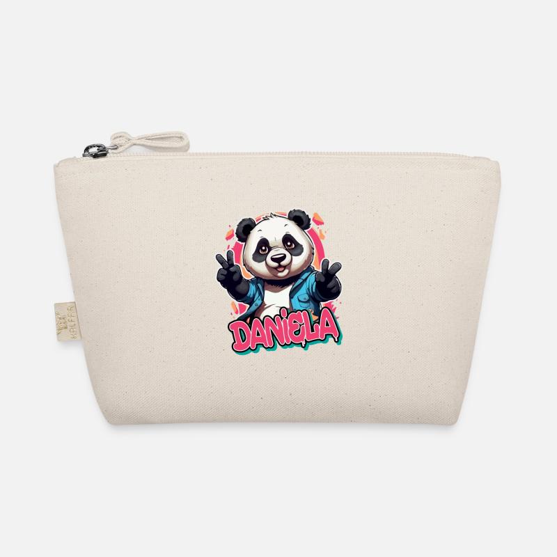 DANIELA - Schöner Mädchen Name mit coolem Panda Bio-Täschchen
